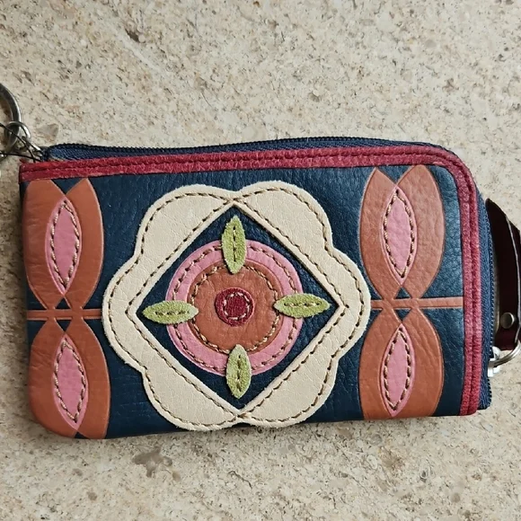 Fossil Ruby Zip Coin Purse Blue Floral - Picture 7 of 8